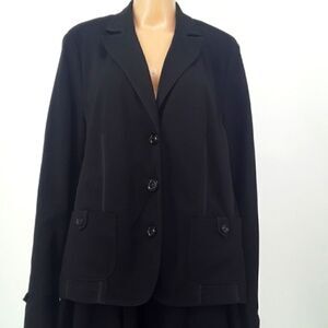 Luisa Cerano Elegant  Viscose Stretch Black Blazer Size 14 Like New